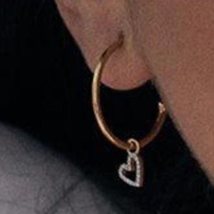 Diamond "Be Still My Heart" Hoop Earrings
